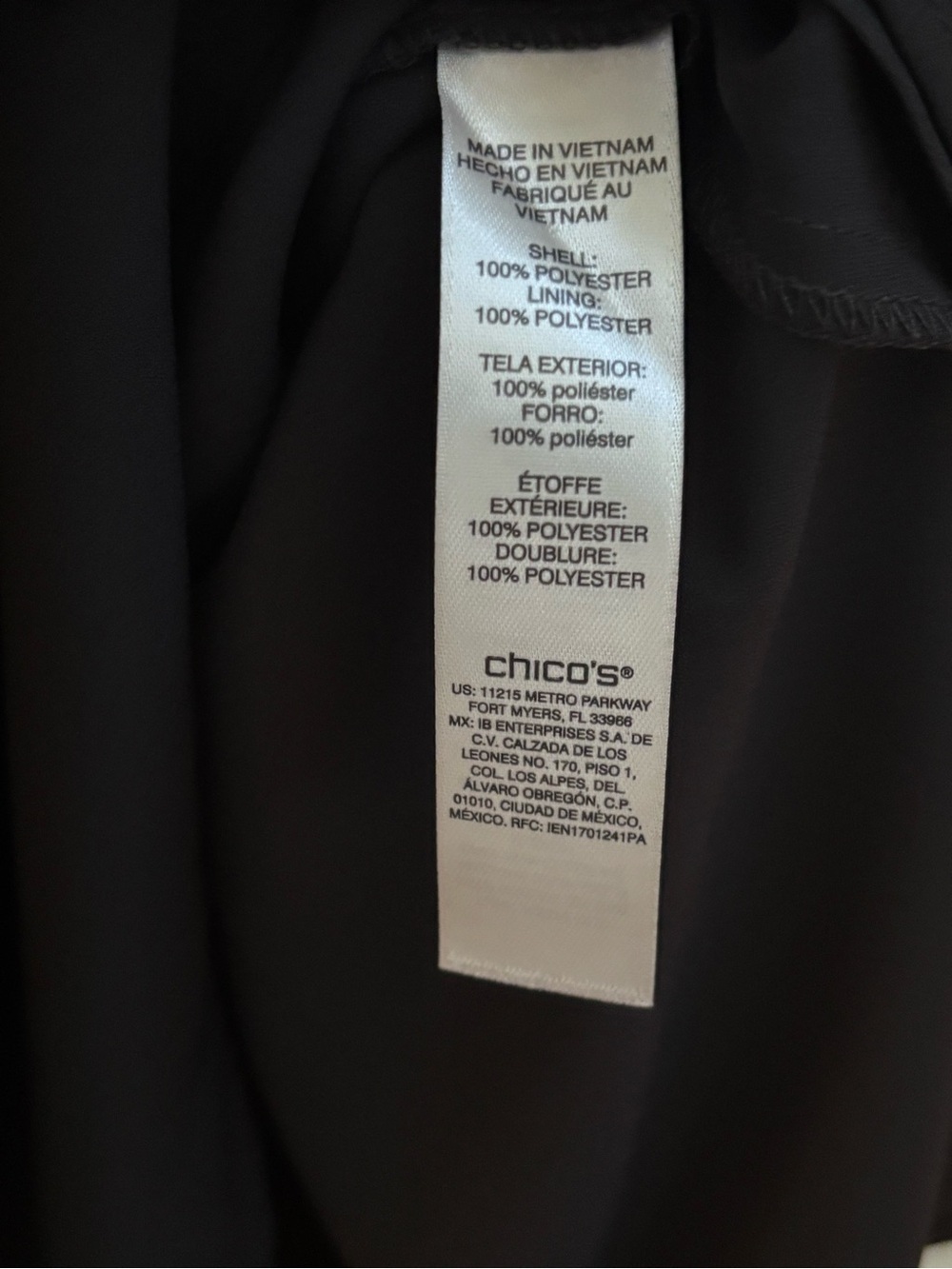 Chico’s Woman’s Black Floral Layer Top Tunic Size 3 (xl/16), EUC - Picture 4 of 4